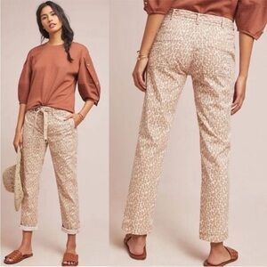 By Anthropologie The Wanderer Leopard Print Utility Pants Size 25 Straight Leg